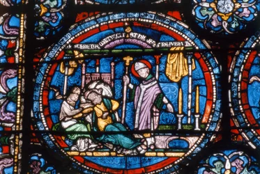 Scena dalla vita di San Tommaso Becket, finestre della Cappella della Trinità, c.1220